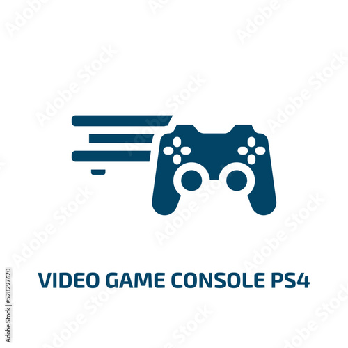video game console ps4 vector icon. video game console ps4, play, ps4 filled icons from flat smart devices concept. Isolated black glyph icon, vector illustration symbol element for web design and
