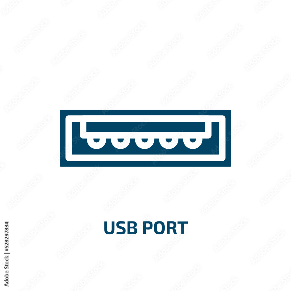 usb port vector icon. usb port, usb, technology filled icons from flat it & components concept. Isolated black glyph icon, vector illustration symbol element for web design and mobile apps usb port vector icon. usb port, usb, technology filled icons from flat it & components concept. Isolated black glyph icon, vector illustration symbol element for web design and mobile apps