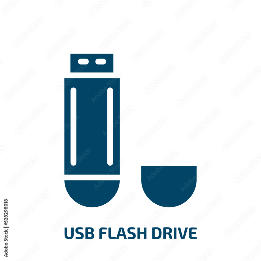 usb flash drive vector icon. usb flash drive, data, usb filled icons from flat technology concept. Isolated black glyph icon, vector illustration symbol element for web design and mobile apps