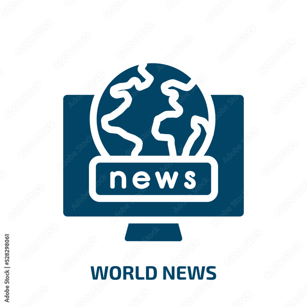 world news vector icon. world news, newspaper, media filled icons from flat television concept. Isolated black glyph icon, vector illustration symbol element for web design and mobile apps world news vector icon. world news, newspaper, media filled icons from flat television concept. Isolated black glyph icon, vector illustration symbol element for web design and mobile apps