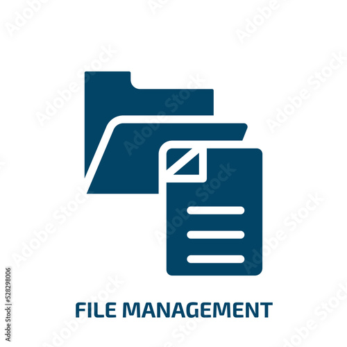 file management vector icon. file management, data, media filled icons from flat data organization concept. Isolated black glyph icon, vector illustration symbol element for web design and mobile apps
