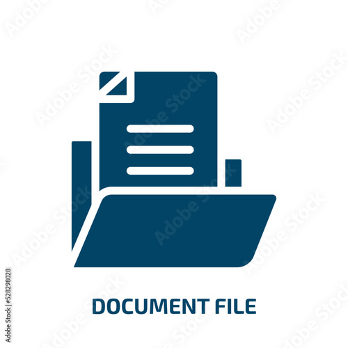 document file vector icon. document file, document, file filled icons from flat computer applications concept. Isolated black glyph icon, vector illustration symbol element for web design and mobile