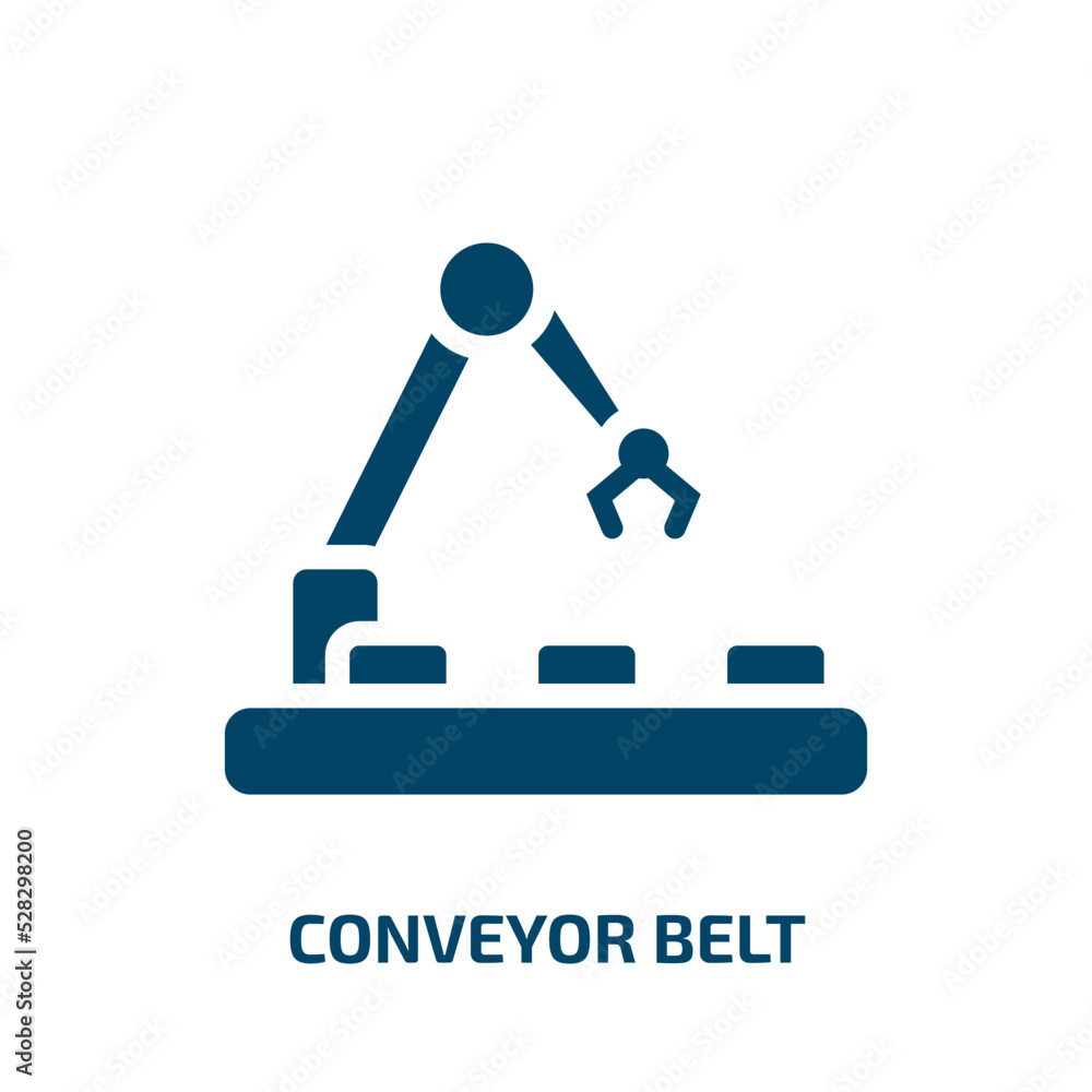 conveyor belt vector icon. conveyor belt, conveyor, belt filled icons from flat ai for earth concept. Isolated black glyph icon, vector illustration symbol element for web design and mobile apps
