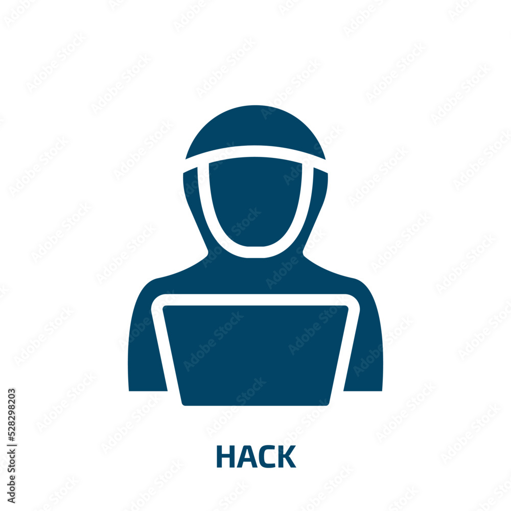 hack vector icon. hack, hacking, internet filled icons from flat hacker concept. Isolated black glyph icon, vector illustration symbol element for web design and mobile apps