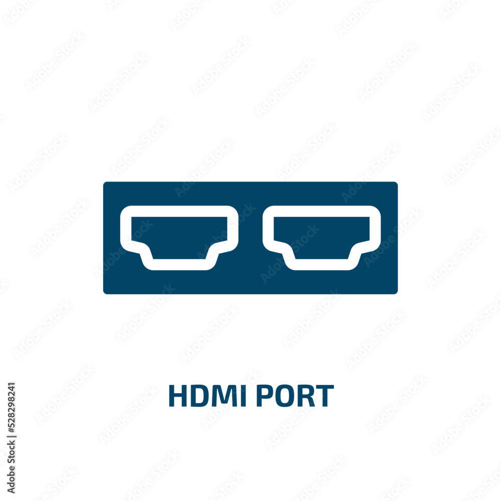 Fototapeta premium hdmi port vector icon. hdmi port, computer, hdmi filled icons from flat television concept. Isolated black glyph icon, vector illustration symbol element for web design and mobile apps