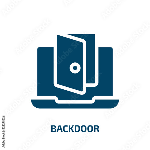 backdoor vector icon. backdoor, virus, computer filled icons from flat web and hacker concept. Isolated black glyph icon, vector illustration symbol element for web design and mobile apps photo