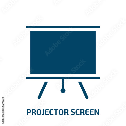 projector screen vector icon. projector screen, screen, projector filled icons from flat television concept. Isolated black glyph icon, vector illustration symbol element for web design and mobile