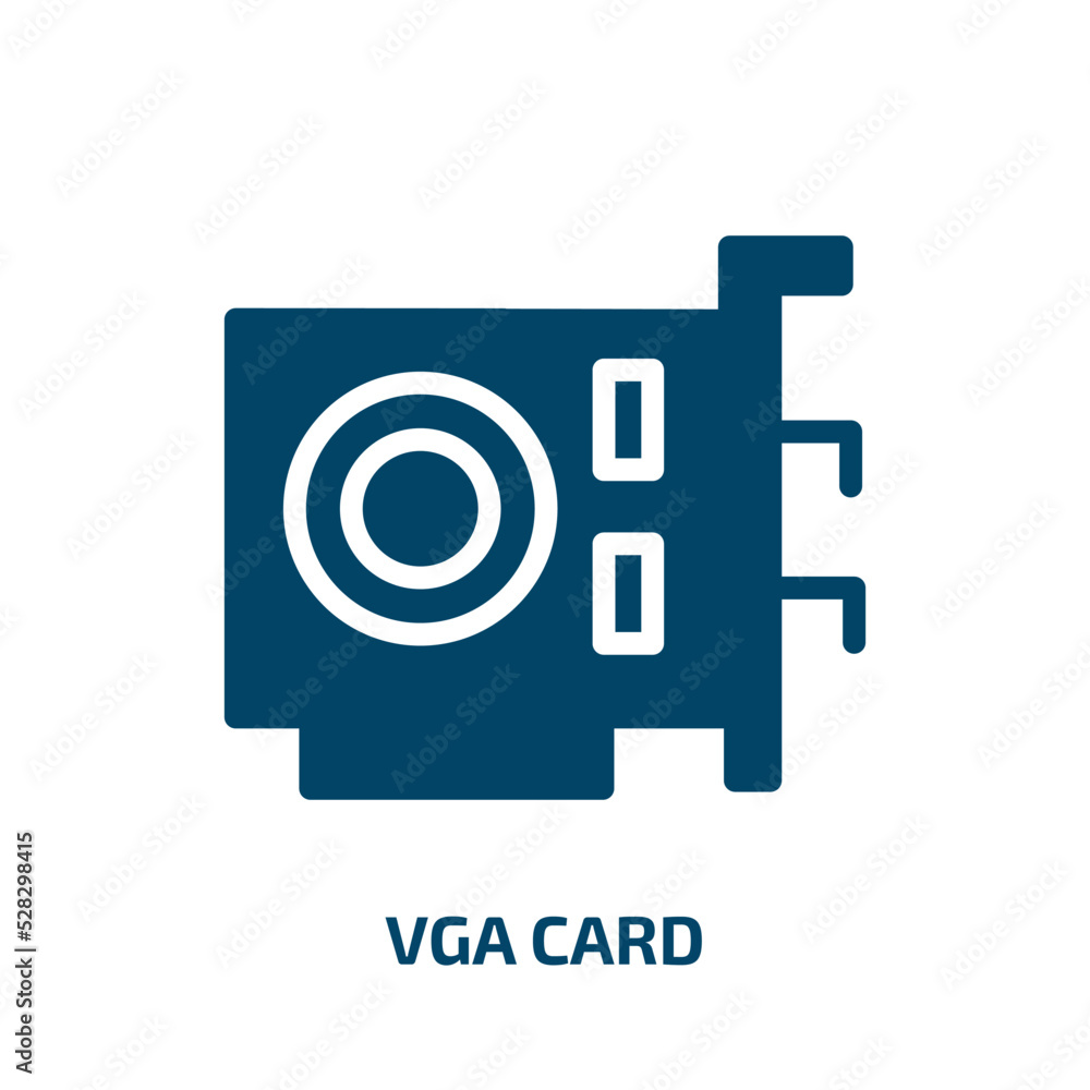 vga card vector icon. vga card, vga, hardware filled icons from flat computer concept. Isolated black glyph icon, vector illustration symbol element for web design and mobile apps vga card vector icon. vga card, vga, hardware filled icons from flat computer concept. Isolated black glyph icon, vector illustration symbol element for web design and mobile apps