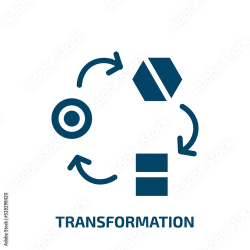 transformation vector icon. transformation, computer, business filled icons from flat web design concept. Isolated black glyph icon, vector illustration symbol element for web design and mobile apps