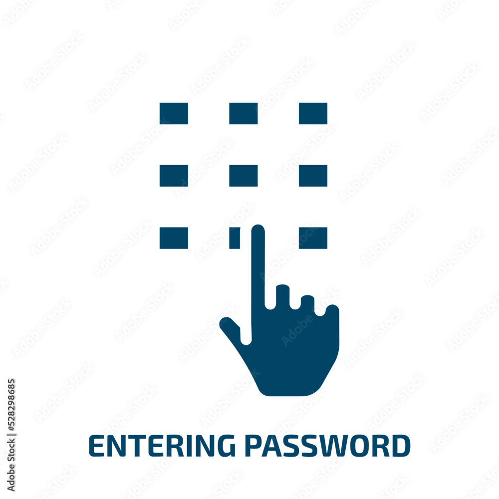 entering password vector icon. entering password, access, password filled icons from flat cursors and pointers concept. Isolated black glyph icon, vector illustration symbol element for web design and entering password vector icon. entering password, access, password filled icons from flat cursors and pointers concept. Isolated black glyph icon, vector illustration symbol element for web design and