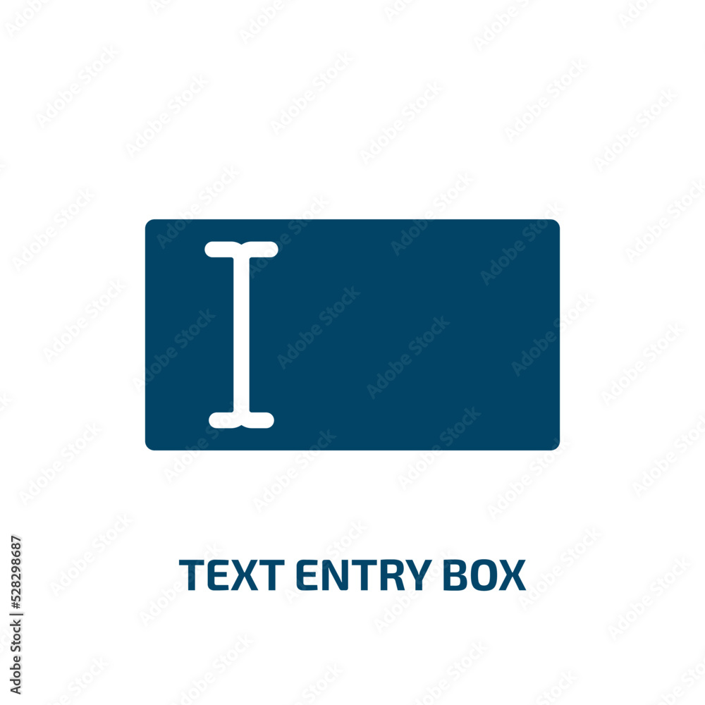 text entry box vector icon. text entry box, entry, text filled icons from flat cursors and pointers concept. Isolated black glyph icon, vector illustration symbol element for web design and mobile text entry box vector icon. text entry box, entry, text filled icons from flat cursors and pointers concept. Isolated black glyph icon, vector illustration symbol element for web design and mobile