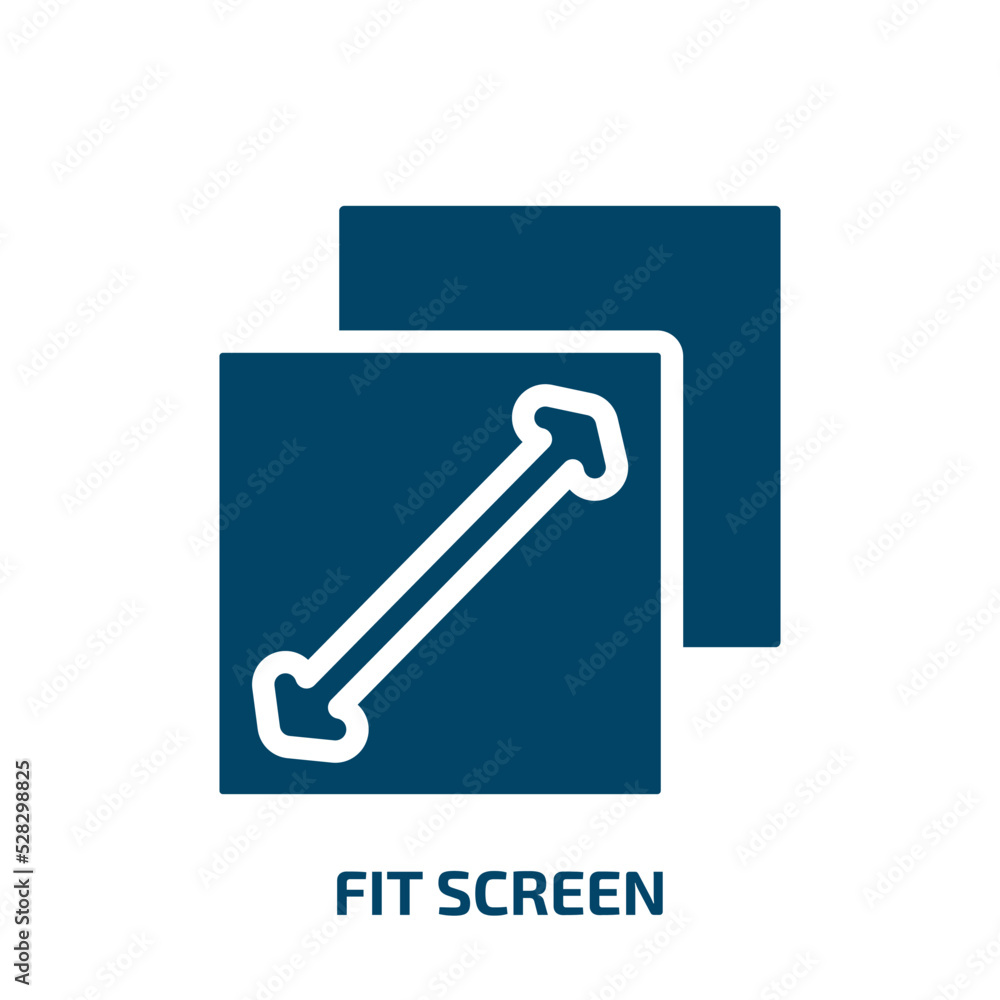 fit screen vector icon. fit screen, screen, fitness filled icons from flat responsive web concept. Isolated black glyph icon, vector illustration symbol element for web design and mobile apps fit screen vector icon. fit screen, screen, fitness filled icons from flat responsive web concept. Isolated black glyph icon, vector illustration symbol element for web design and mobile apps
