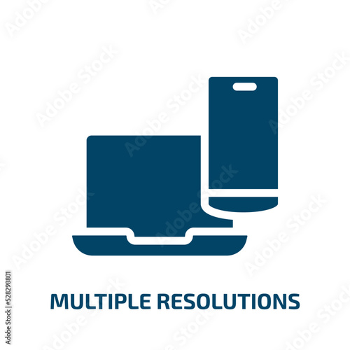 multiple resolutions vector icon. multiple resolutions, technology, internet filled icons from flat responsive web concept. Isolated black glyph icon, vector illustration symbol element for web design