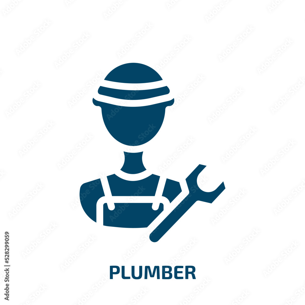plumber vector icon. plumber, equipment, service filled icons from flat plumber concept. Isolated black glyph icon, vector illustration symbol element for web design and mobile apps