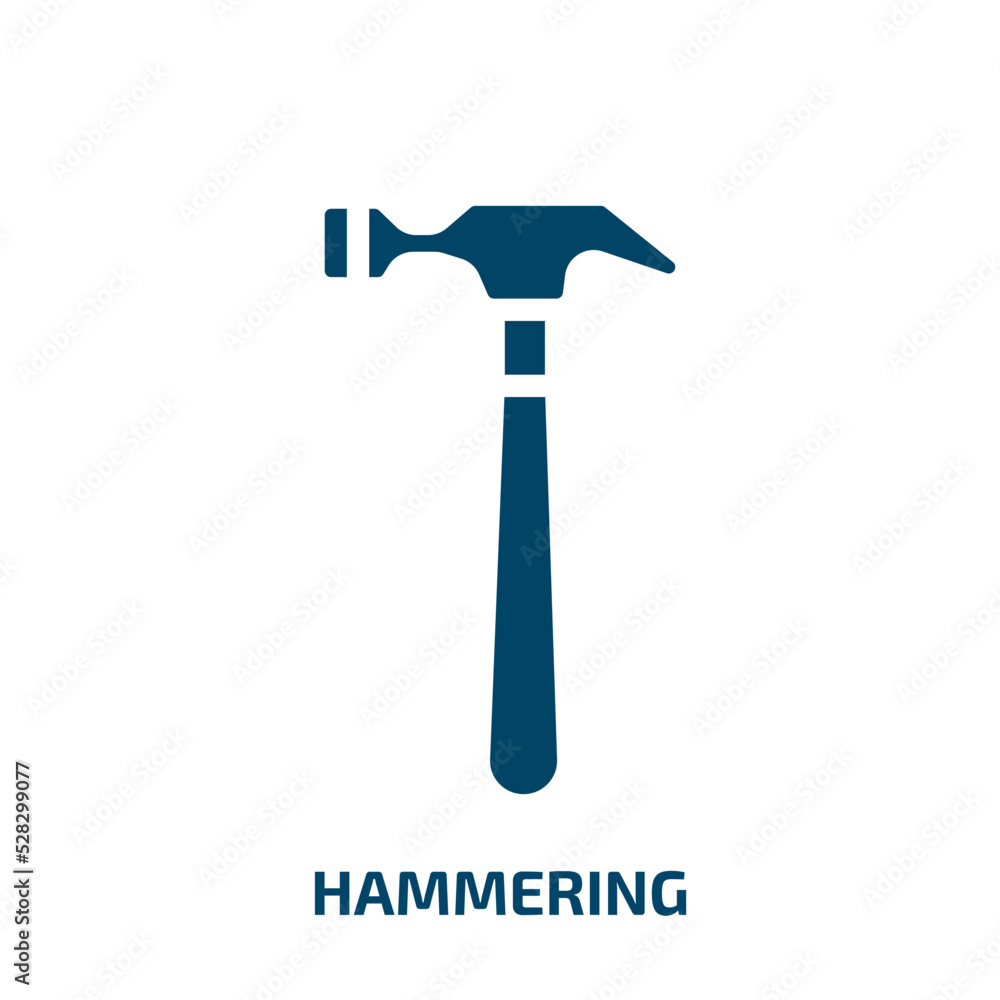 hammering vector icon. hammering, hammer, spanner filled icons from flat carpentry concept. Isolated black glyph icon, vector illustration symbol element for web design and mobile apps hammering vector icon. hammering, hammer, spanner filled icons from flat carpentry concept. Isolated black glyph icon, vector illustration symbol element for web design and mobile apps