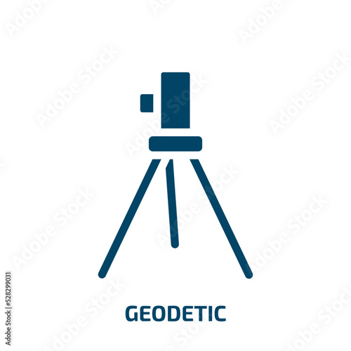 geodetic vector icon. geodetic, topography, equipment filled icons from flat construction concept. Isolated black glyph icon, vector illustration symbol element for web design and mobile apps