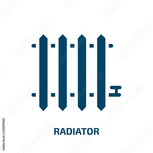 radiator vector icon. radiator, equipment, science filled icons from flat plumber concept. Isolated black glyph icon, vector illustration symbol element for web design and mobile apps