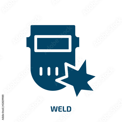 weld vector icon. weld, welding, tool filled icons from flat construction concept. Isolated black glyph icon, vector illustration symbol element for web design and mobile apps