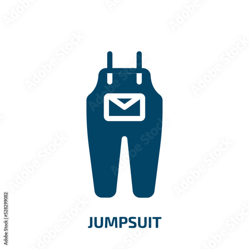 jumpsuit vector icon. jumpsuit, apparel, character filled icons from flat carpentry concept. Isolated black glyph icon, vector illustration symbol element for web design and mobile apps
