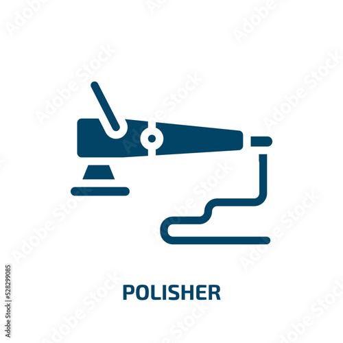 polisher vector icon. polisher, brush, clean filled icons from flat carpentry concept. Isolated black glyph icon, vector illustration symbol element for web design and mobile apps