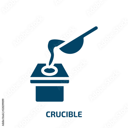 crucible vector icon. crucible, equipment, technology filled icons from flat mining and crafting concept. Isolated black glyph icon, vector illustration symbol element for web design and mobile apps