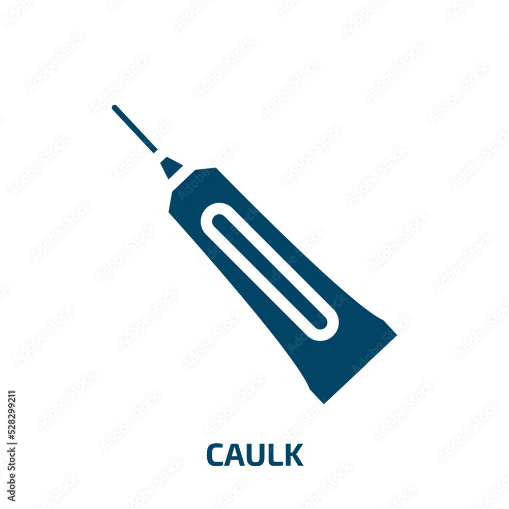 Fototapeta premium caulk vector icon. caulk, repair, glue filled icons from flat plumber concept. Isolated black glyph icon, vector illustration symbol element for web design and mobile apps