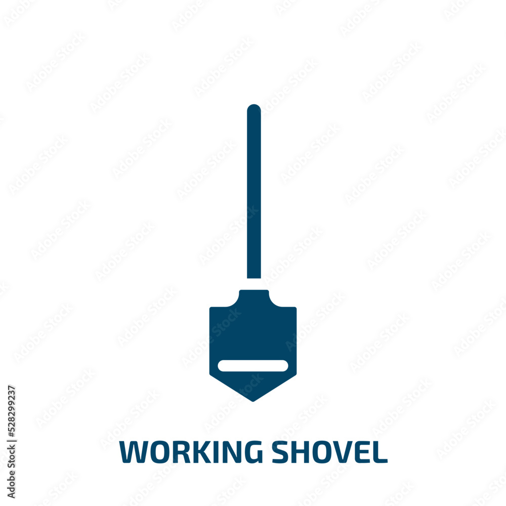 working shovel vector icon. working shovel, shovel, work filled icons from flat toolbox concept. Isolated black glyph icon, vector illustration symbol element for web design and mobile apps working shovel vector icon. working shovel, shovel, work filled icons from flat toolbox concept. Isolated black glyph icon, vector illustration symbol element for web design and mobile apps