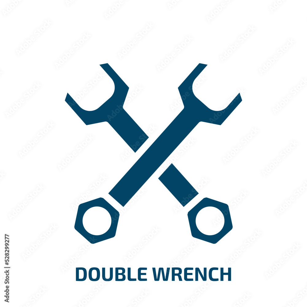 double wrench vector icon. double wrench, double, mechanic filled icons from flat do it yourself concept. Isolated black glyph icon, vector illustration symbol element for web design and mobile apps