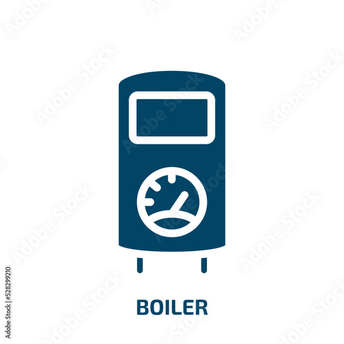 boiler vector icon. boiler, equipment, home filled icons from flat plumber concept. Isolated black glyph icon, vector illustration symbol element for web design and mobile apps