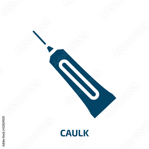 caulk vector icon. caulk, repair, glue filled icons from flat plumber concept. Isolated black glyph icon, vector illustration symbol element for web design and mobile apps