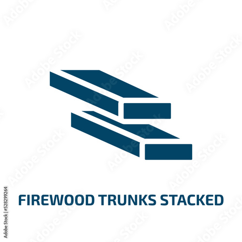 firewood trunks stacked vector icon. firewood trunks stacked, forest, cut filled icons from flat do it yourself concept. Isolated black glyph icon, vector illustration symbol element for web design