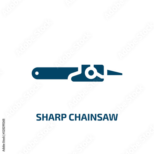 sharp chainsaw vector icon. sharp chainsaw, industry, wood filled icons from flat toolbox concept. Isolated black glyph icon, vector illustration symbol element for web design and mobile apps
