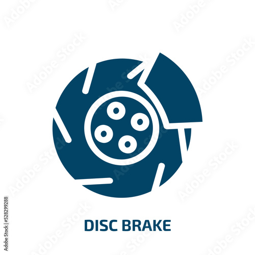 disc brake vector icon. disc brake, repair, auto filled icons from flat work tools concept. Isolated black glyph icon, vector illustration symbol element for web design and mobile apps