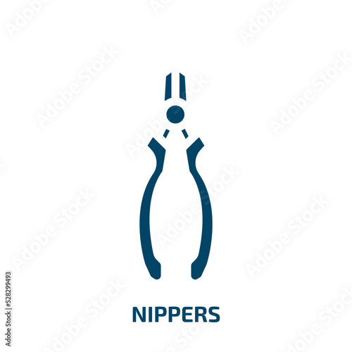 nippers vector icon. nippers, pliers, hand filled icons from flat tools and machinery concept. Isolated black glyph icon, vector illustration symbol element for web design and mobile apps