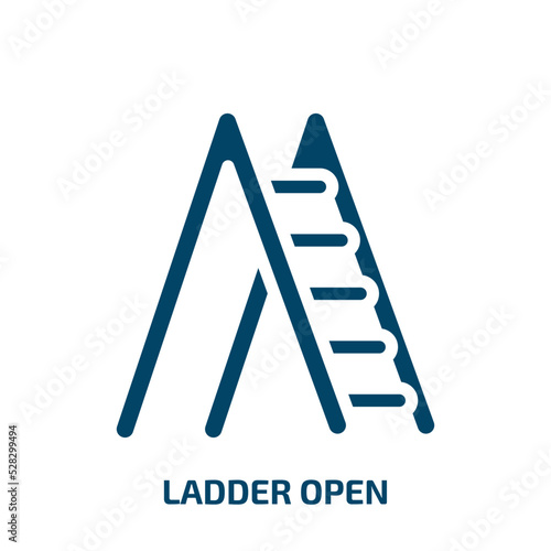 ladder open vector icon. ladder open, ladder, open filled icons from flat tools and machinery concept. Isolated black glyph icon, vector illustration symbol element for web design and mobile apps