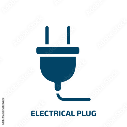 electrical plug vector icon. electrical plug, outlet, cable filled icons from flat home repair fill concept. Isolated black glyph icon, vector illustration symbol element for web design and mobile