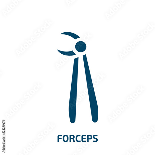 forceps vector icon. forceps, equipment, treatment filled icons from flat tools concept. Isolated black glyph icon, vector illustration symbol element for web design and mobile apps