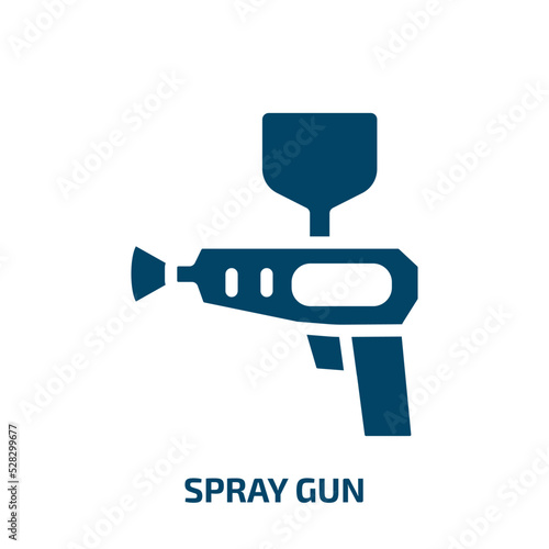 spray gun vector icon. spray gun, auto, paint filled icons from flat construction concept. Isolated black glyph icon, vector illustration symbol element for web design and mobile apps