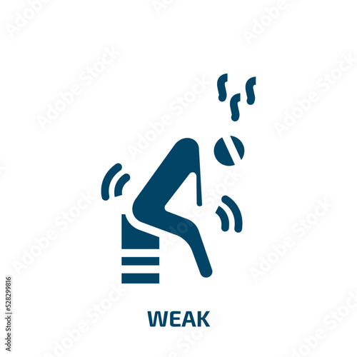weak vector icon. weak, weakness, business filled icons from flat concept. Isolated black glyph icon, vector illustration symbol element for web design and mobile apps