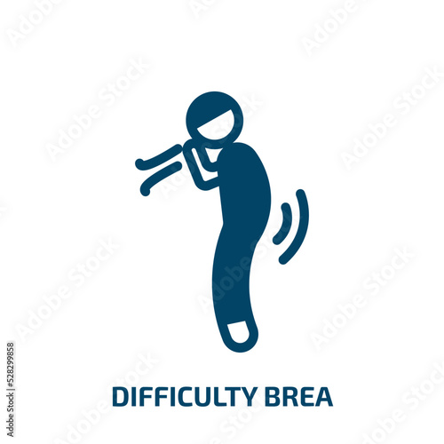 difficulty breathing vector icon. difficulty breathing, health, disease filled icons from flat concept. Isolated black glyph icon, vector illustration symbol element for web design and mobile apps