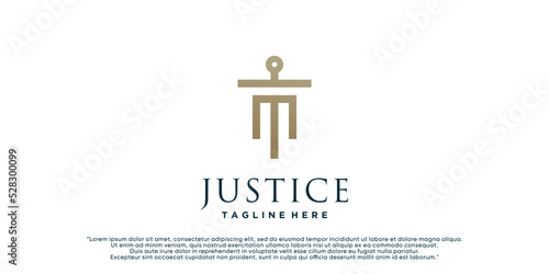 Justice law firm logo design template with creative concept Premium Vector photo