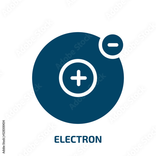 electron vector icon. electron, internet, electronic filled icons from flat science concept. Isolated black glyph icon, vector illustration symbol element for web design and mobile apps