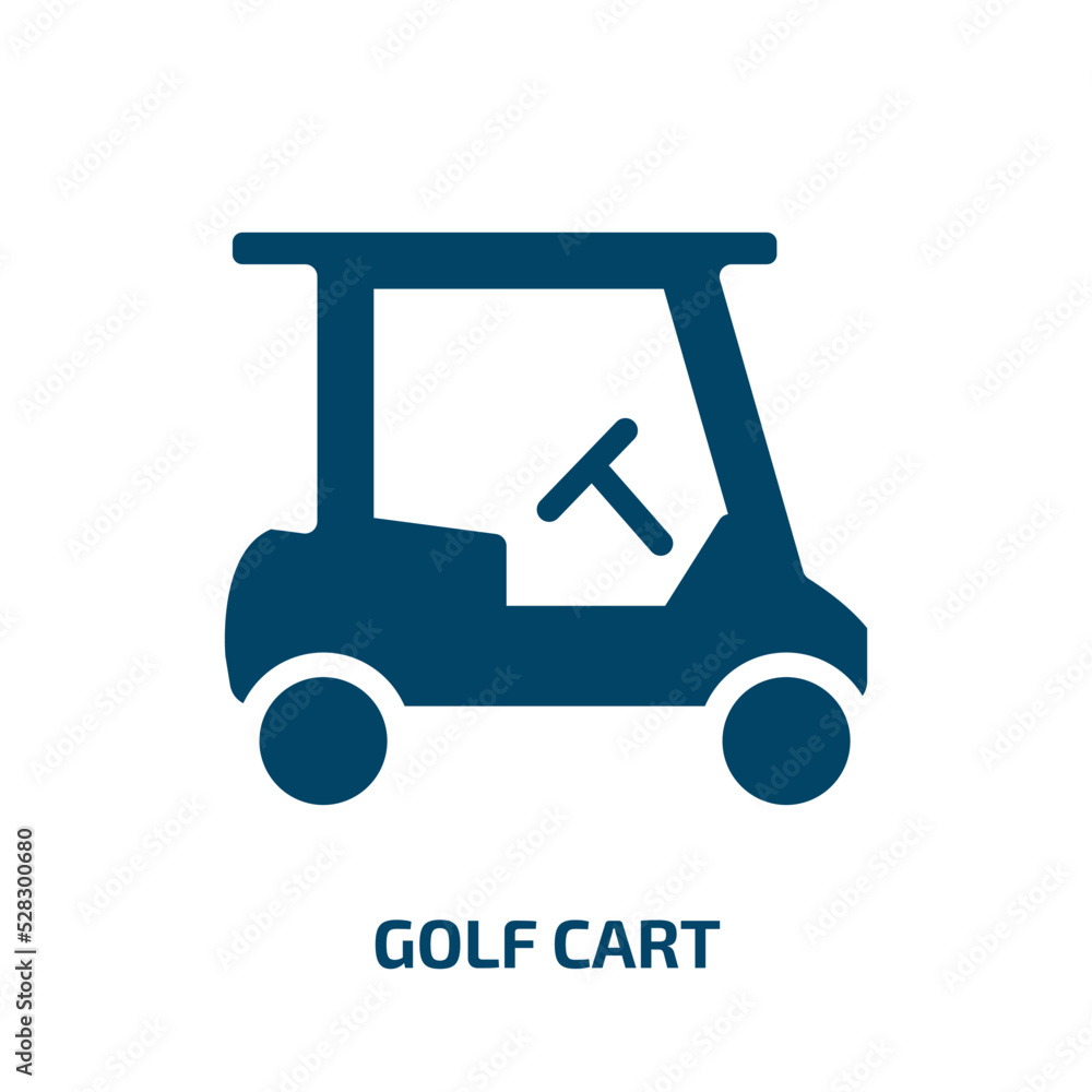 golf cart vector icon. golf cart, sport, cart filled icons from flat sports concept. Isolated black glyph icon, vector illustration symbol element for web design and mobile apps