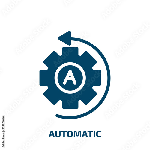 automatic vector icon. automatic, technology, service filled icons from flat driving school concept. Isolated black glyph icon, vector illustration symbol element for web design and mobile apps