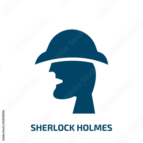 sherlock holmes vector icon. sherlock holmes, hat, detective filled icons from flat literature concept. Isolated black glyph icon, vector illustration symbol element for web design and mobile apps