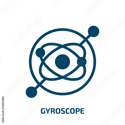 gyroscope vector icon. gyroscope, technology, balance filled icons from flat physics concept. Isolated black glyph icon, vector illustration symbol element for web design and mobile apps