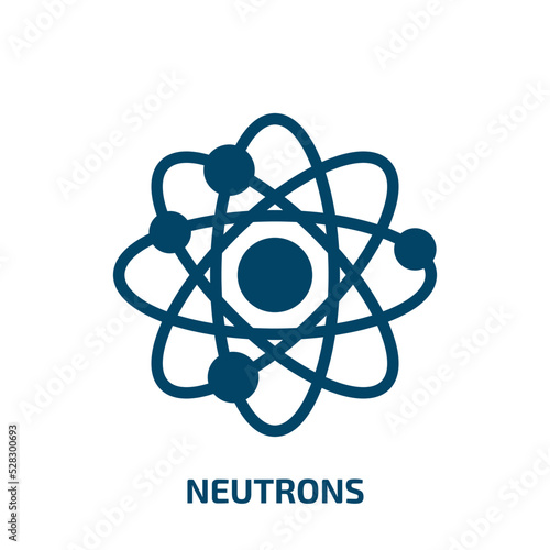 neutrons vector icon. neutrons, neutron, physics filled icons from flat laboratory concept. Isolated black glyph icon, vector illustration symbol element for web design and mobile apps