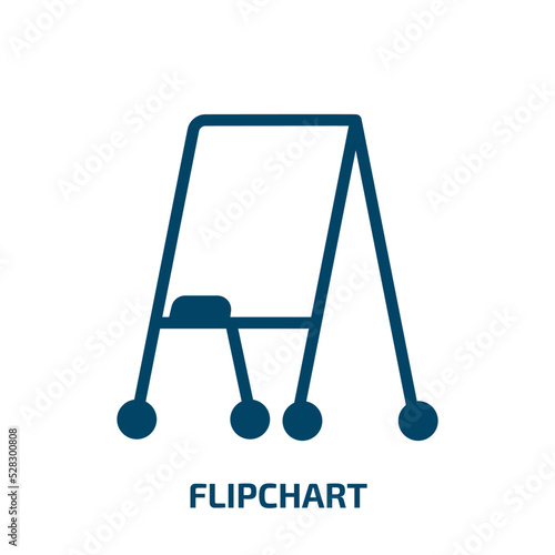 flipchart vector icon. flipchart, business, chart filled icons from flat school concept. Isolated black glyph icon, vector illustration symbol element for web design and mobile apps