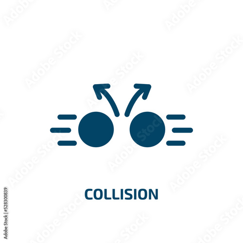 collision vector icon. collision, crash, accident filled icons from flat physics concept. Isolated black glyph icon, vector illustration symbol element for web design and mobile apps