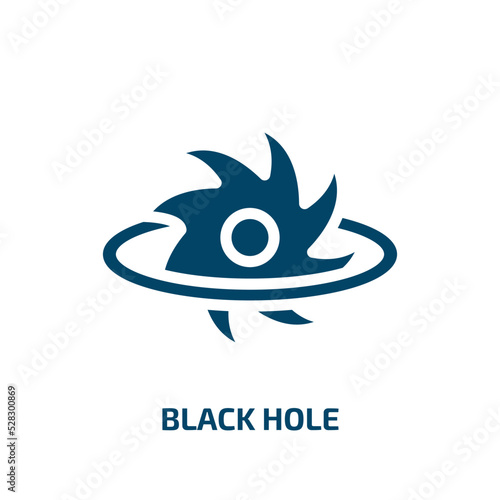 black hole vector icon. black hole, hole, collection filled icons from flat physics concept. Isolated black glyph icon, vector illustration symbol element for web design and mobile apps